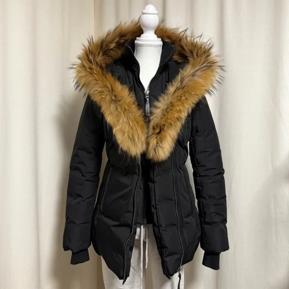 MACKAGE Adali in XS Black with fur - Picture 1 of 10